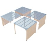 6x6 m Carport with Wooden Panels