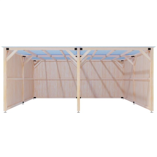 6x6 m Carport with Wooden Panels