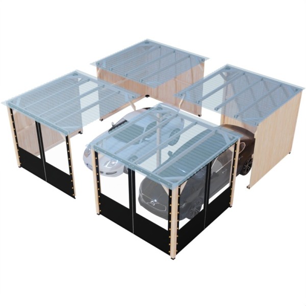 Dual Car Canopy – Wood and Tarpaulin Combination