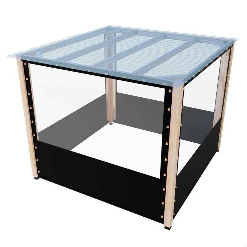 Fully TARAPULIN Enclosed Pergola – Polycarbonate and Tarpaulin, No Flooring