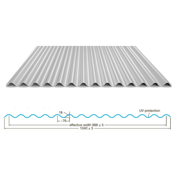 Wall Panel Policarbonate Sinusoidal UV