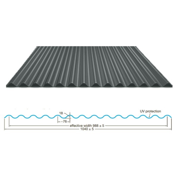 Wall Panel - Powder-coated Steel Anthracite