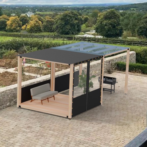 3D Model 3x6 m – Open, with Tarpaulin and Flooring